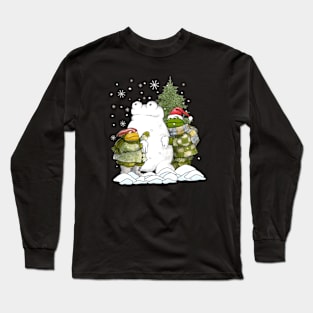 Vintage Frog And Toad Christmas Long Sleeve T-Shirt